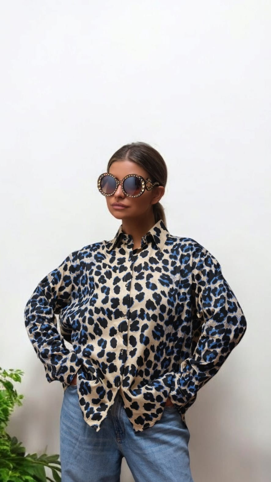 CAMISA BLUE ANIMAL PRINT