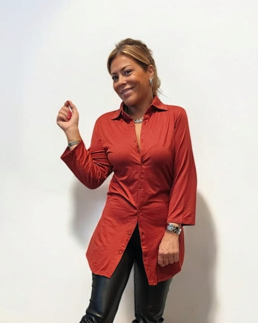 CAMISA EM VISCOSE COM ELASTANO